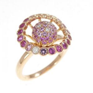 Boucheron Ma Jolie 750 Pink Gold Sapphire Diamond Ring